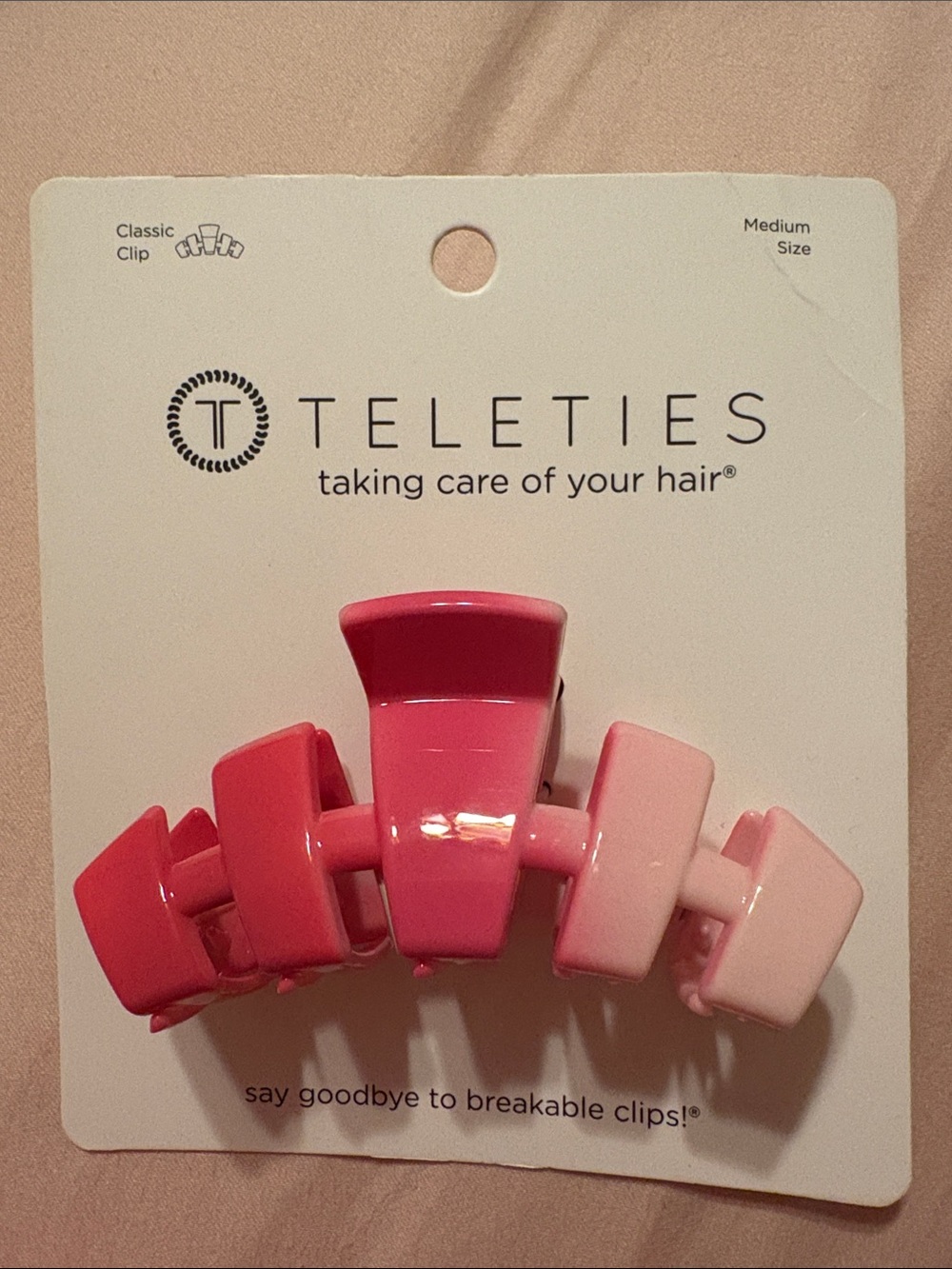Teleties Pink Ombre Hair Clip - Medium